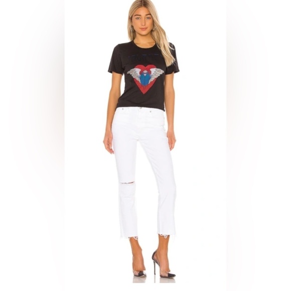 Lovers + Friends Parker High-Rise Kick Flare Denim Jeans White SZ 27 - Picture 1 of 12